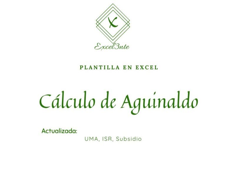 Plantilla En Excel Calculo De Aguinaldo