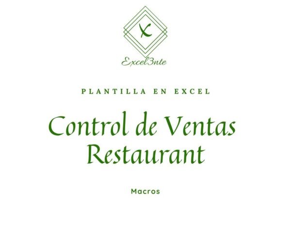 Plantilla Control de Ventas - Restaurant ó Cafetería
