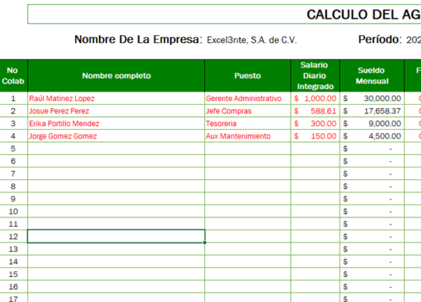 Plantilla de Calculo de Aguinaldo - Imagen 2