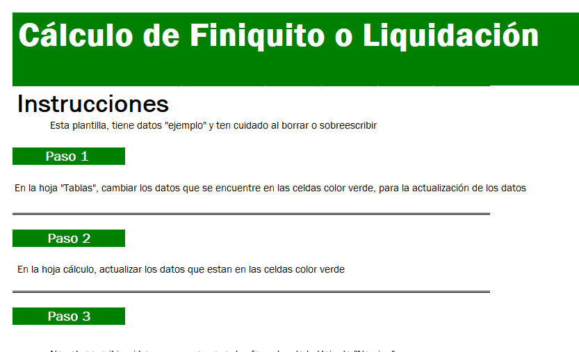 Plantilla de Cálculo de Finiquito y/o Liquidación - Imagen 2